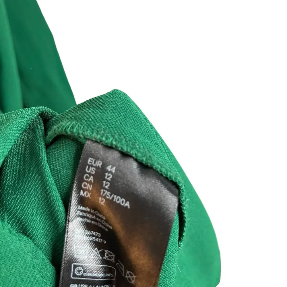 H & M Dress Green Floral Cut Out Sleeve 12 - Picture 7 of 9